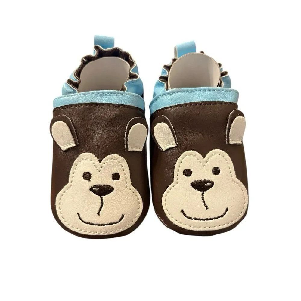 6 - 12 Months Infant Baby Crib Shoes Monkey Face Cuddle Bear Collection New